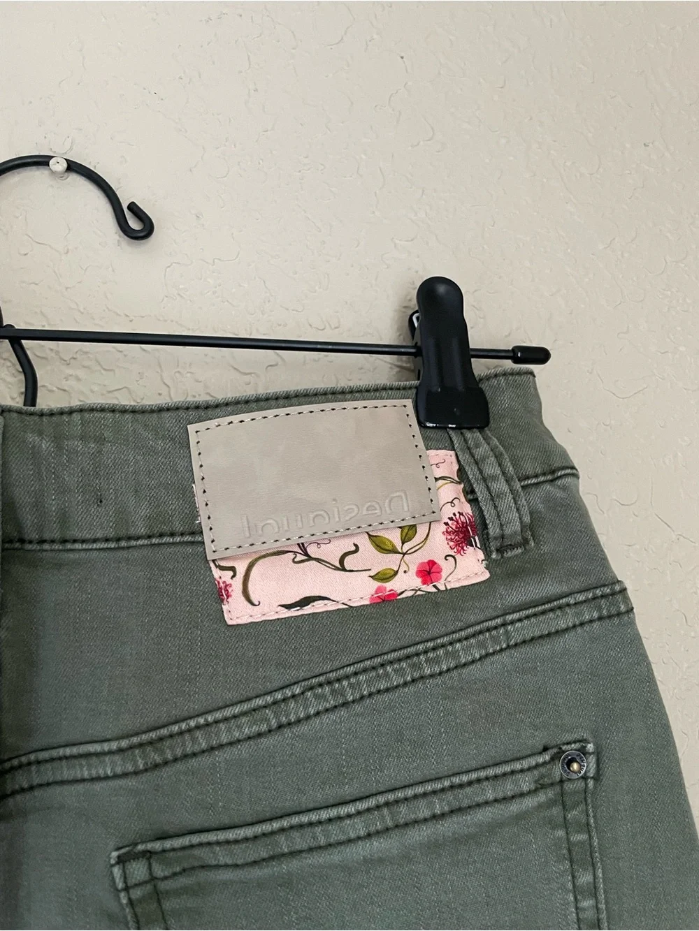 New Desigual Flounce Patchwork Denim Mini Skirt Size US 0/2 Tropical Print Green